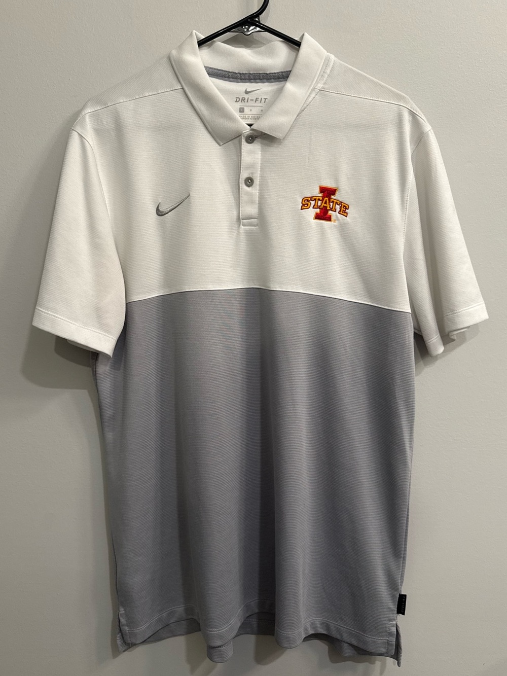 Nike - Iowa State Cyclones Polo T-Shirt - White/Gray - Large